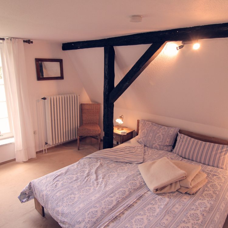 Schlafzimmer in der Ferienwohnung Sperlingslust